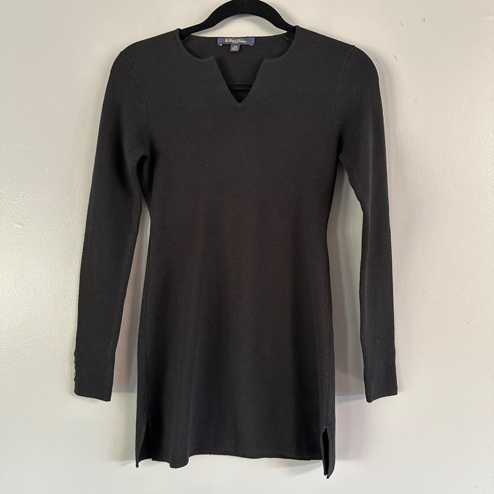 Brooks Brothers Petite Black‎ Merino Wool Sweater Dress